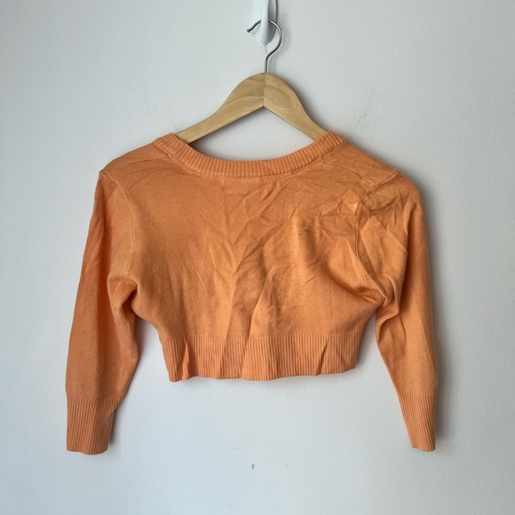 Modcloth Dream of the Crop Cardigan in Peach Fervour Stretch 3/4 Length - Picture 5 of 5